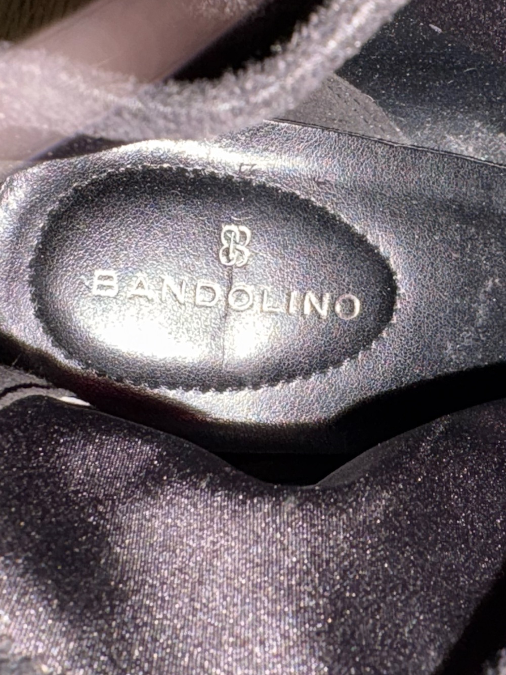 Bandolino Black Suede Ankle Boots with Textured Block Heel - Picture 8 of 8